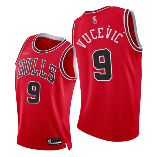 Chicago Bulls #9 Nikola Vucevic Mens 2021-22 75th Diamond Anniversary Jersey Red Mens
