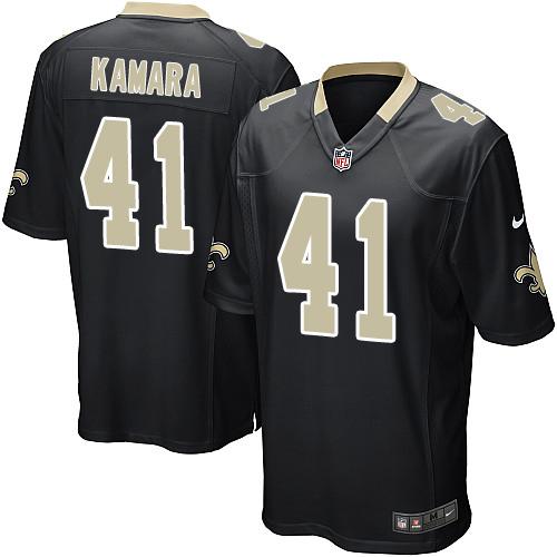 Saints #41 Alvin Kamara Black Team Color Youth Stitched Elite Jersey