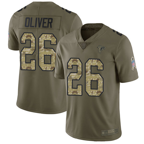 Atlanta Falcons #20 Isaiah Oliver Olive/Camo Men's Stitched Limited 2017 Salute To Service Jersey Men's