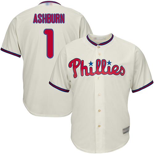 Philadelphia Phillies #1 Richie Ashburn Cream Cool Base Stitched Youth Jersey Youth