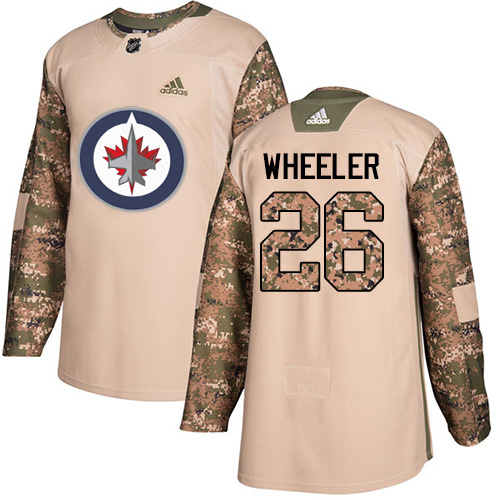 Adidas Winnipeg Jets #26 Blake Wheeler Camo Authentic 2017 Veterans Day Stitched Jersey Men's