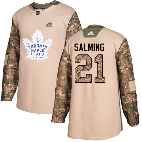 Adidas Maple Toronto Maple Leafs #21 Borje Salming Camo Authentic 2017 Veterans Day Stitched Jersey Men's