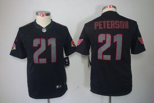 Cardinals #21 Patrick Peterson Black Impact Youth Stitched Limited Jersey