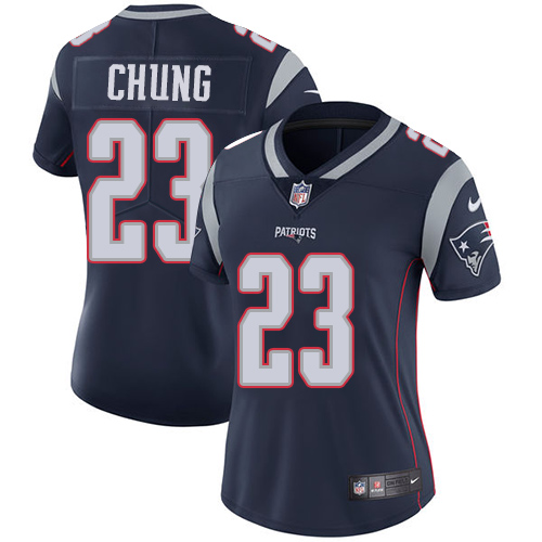 New England Patriots #23 Patrick Chung Navy Blue Team Color Women's Stitched Vapor Untouchable Limited Jersey Womens