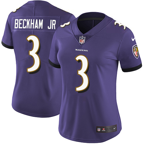 Ravens #3 Odell Beckham Jr. Purple Team Color Women's Stitched Vapor Untouchable Limited Jersey