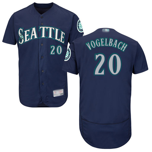 Seattle Mariners #20 Dan Vogelbach Navy Blue Flexbase Authentic Collection Stitched Jersey Men's