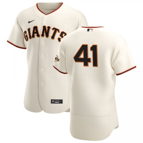 San Francisco San Francisco Giants #41 Wilmer Flores Men's Cream Home 2020 Authentic Player Jersey Men's