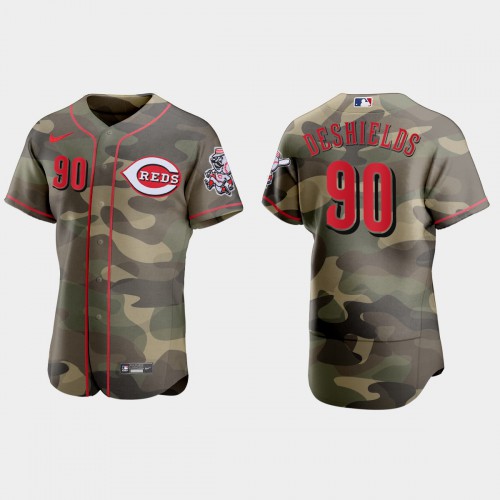 Cincinnati Cincinnati Reds #90 Delino Deshields Men's 2021 Armed Forces Day Authentic Jersey -Camo Men's