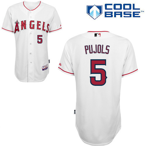 Los Angeles Angels of Anaheim #5 Albert Pujols White Cool Base Stitched Jersey Men's