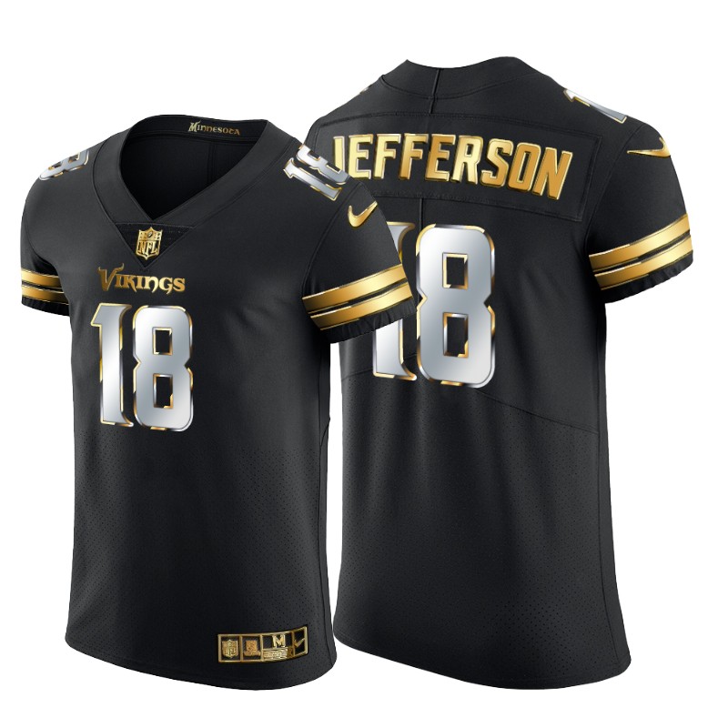 Minnesota Vikings #18 Justin Jefferson Men's Black Edition Vapor Untouchable Elite Jersey