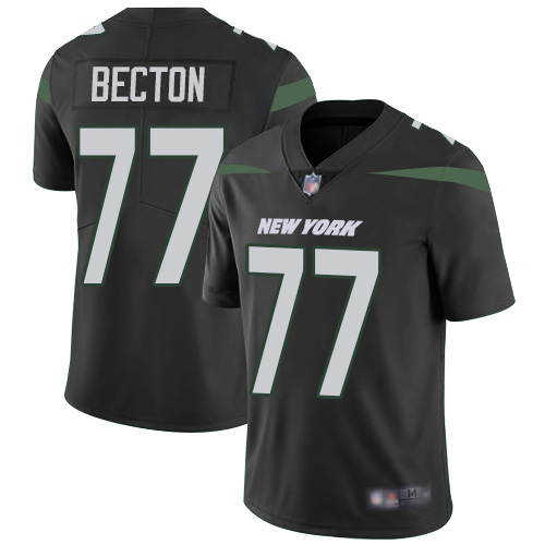 New York Jets #77 Mekhi Becton Black Alternate Men's Stitched Vapor Untouchable Limited Jersey Men's