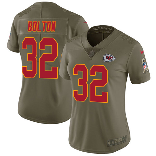 Chiefs #32 Nick Bolton Olive Women's Stitched Limited 2017 Salute To Service Jersey