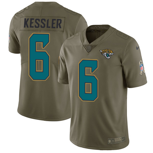 Jacksonville Jaguars #6 Cody Kessler Olive Youth Stitched Limited 2017 Salute to Service Jersey Youth