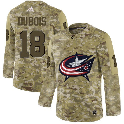 Adidas Columbus Blue Jackets #18 Pierre-Luc Dubois Camo Authentic Stitched Jersey Men's