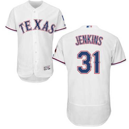 Texas Rangers #31 Ferguson Jenkins White Flexbase Authentic Collection Stitched Jersey Men's