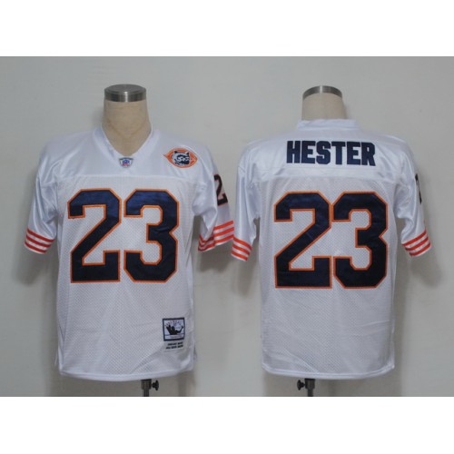 Mitchell and Ness Chicago Bears #23 Devin Hester White Big No. Stitched Jersey Men's