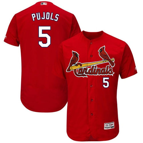 St.Louis Cardinals #5 Albert Pujols Red Flexbase Authentic Collection Stitched Jersey Men's
