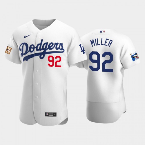 Los Angeles Los Angeles Dodgers #92 Bobby Miller Men's Jackie Robinson 75th Anniversary Authentic Jersey - White Men's