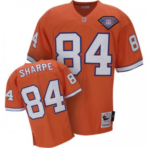 Mitchell & Ness Denver Broncos #84 Shannon Sharpe Orange Stitched Throwback Jersey Men's