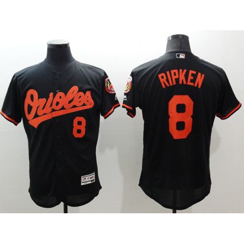 Baltimore Orioles #8 Cal Ripken Black Flexbase Authentic Collection Stitched Jersey Men's