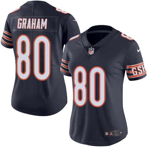 Chicago Bears #80 Jimmy Graham Navy Blue Team Color Women's Stitched Vapor Untouchable Limited Jersey Womens