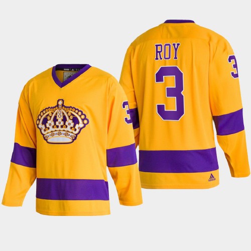 Adidas Los Angeles Kings #3 Matt Roy Team Classics Gold Men's 2022 Throwback Jersey Men's