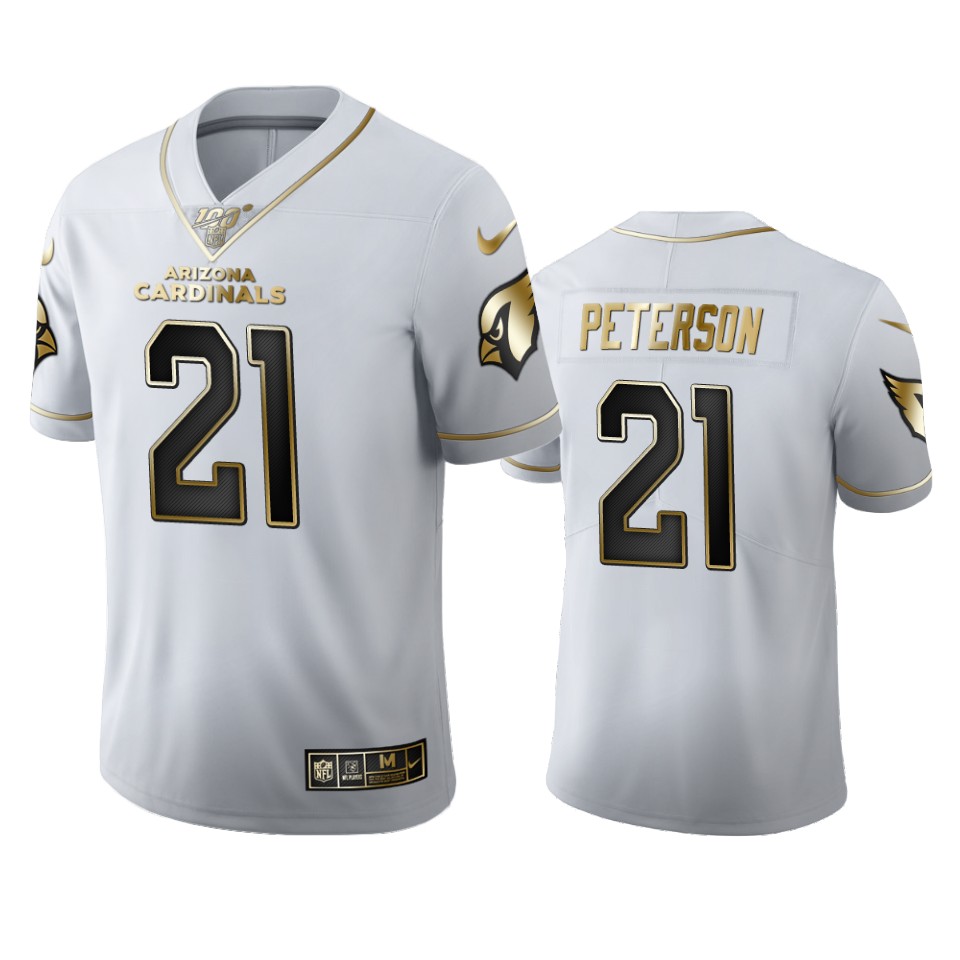 Arizona Cardinals #21 Patrick Peterson Men's White Golden Edition Vapor Limited 100 Jersey