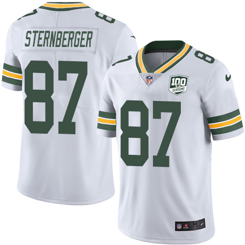 Green Bay Packers #87 Jace Sternberger White Youth 100th Season Stitched Vapor Untouchable Limited Jersey Youth