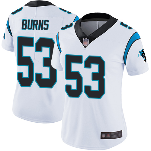 Panthers #53 Brian Burns White Women's Stitched Vapor Untouchable Limited Jersey