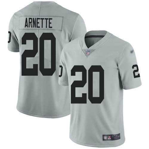 Las Vegas Raiders #20 Damon Arnette Silver Youth Stitched Limited Inverted Legend Jersey Youth