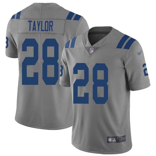 Colts #28 Jonathan Taylor Gray Men's Stitched Limited Inverted Legend Jersey