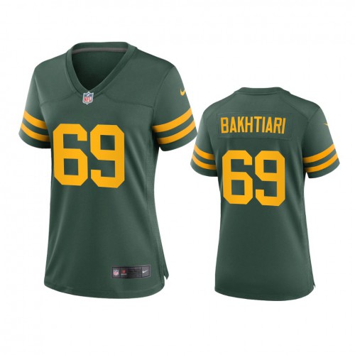 Green Bay Green Bay Packers #69 David Bakhtiari Women's Alternate Game Player Jersey - Green Womens