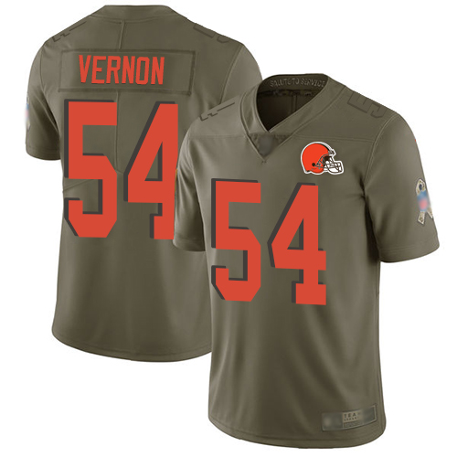 Cleveland Browns #54 Olivier Vernon Olive Men's Stitched Limited 2017 Salute To Service Jersey Men's
