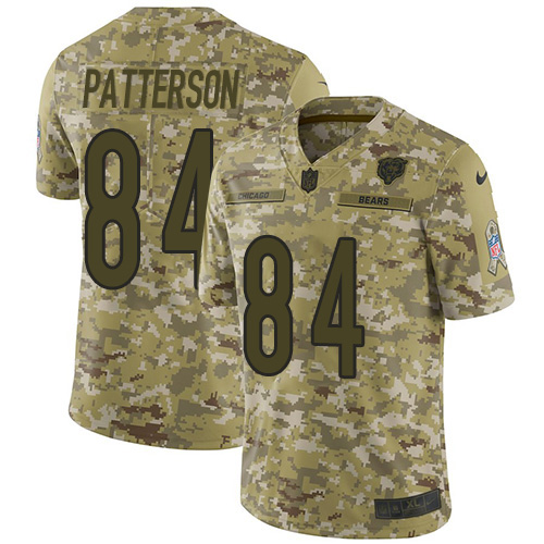 Chicago Bears #84 Cordarrelle Patterson Camo Youth Stitched Limited 2018 Salute To Service Jersey Youth