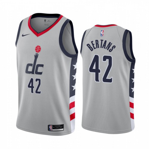 Washington Wizards #42 Davis Bertans Gray Swingman 2020-21 City Edition Jersey Mens