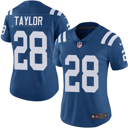 Colts #28 Jonathan Taylor Royal Blue Team Color Women's Stitched Vapor Untouchable Limited Jersey