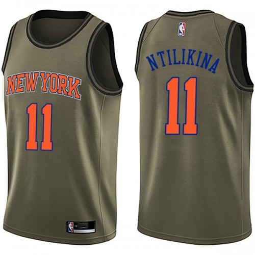New York Knicks #11 Frank Ntilikina Green Swingman Salute to Service Jersey Mens