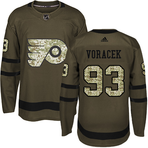 Adidas Philadelphia Flyers #93 Jakub Voracek Green Salute to Service Stitched Youth Jersey Youth