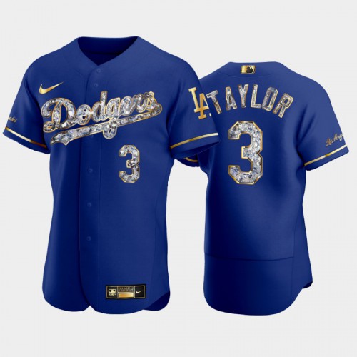 Los Angeles Los Angeles Dodgers #3 Chris Taylor Men's Diamond Edition Jersey - Royal Men's