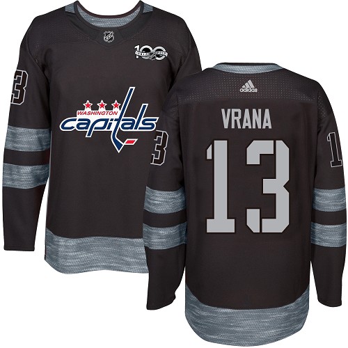 Adidas Washington Capitals #13 Jakub Vrana Black 1917-2017 100th Anniversary Stitched Jersey Men's
