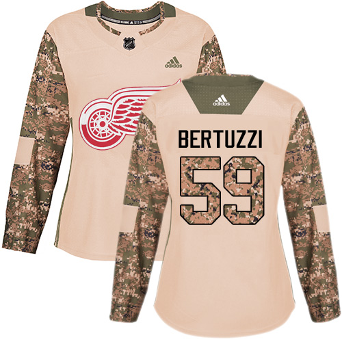 Adidas Detroit Red Wings #59 Tyler Bertuzzi Camo Authentic 2017 Veterans Day Women's Stitched Jersey Womens