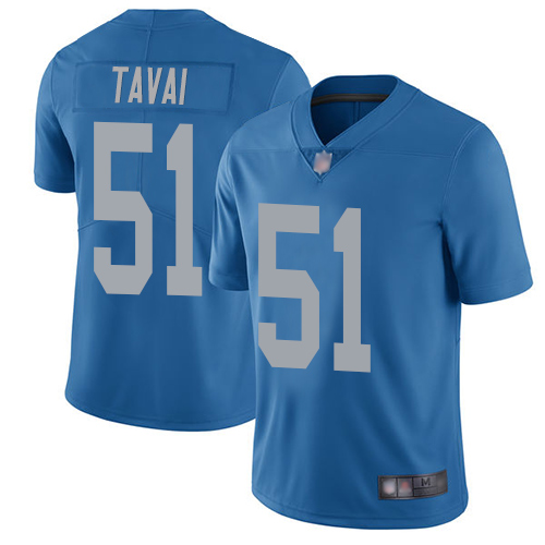Detroit Lions #51 Jahlani Tavai Blue Throwback Men's Stitched Vapor Untouchable Limited Jersey Men's
