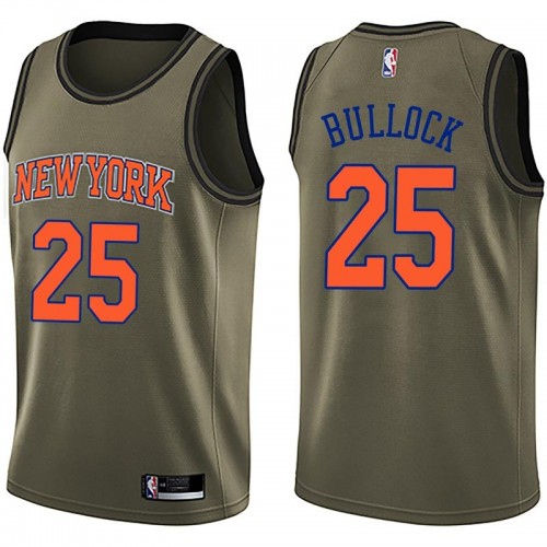 New York Knicks #25 Reggie Bullock Green Swingman Salute to Service Jersey Mens