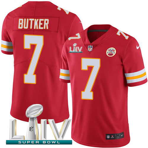 Chiefs #7 Harrison Butker Red Super Bowl LIV 2020 Team Color Men's Stitched Vapor Untouchable Limited Jersey