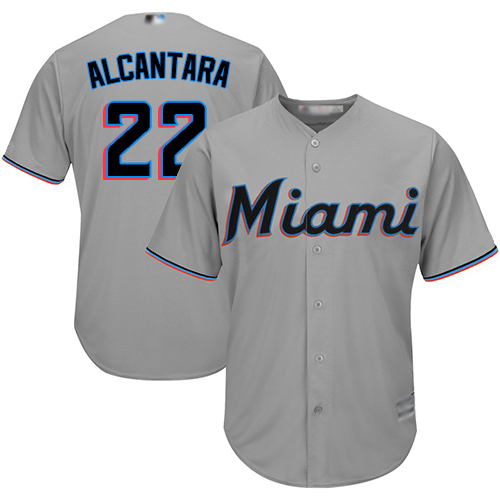 Miami Marlins #22 Sandy Alcantara Grey Cool Base Stitched Youth Jersey Youth