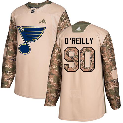 Adidas St. Louis Blues #90 Ryan O'Reilly Camo Authentic 2017 Veterans Day Stitched Jersey Men's