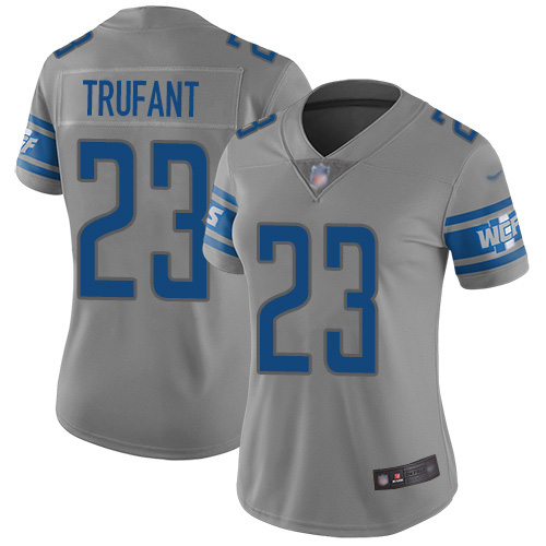 Detroit Lions #23 Desmond Trufant Gray Women's Stitched Limited Inverted Legend Jersey Womens