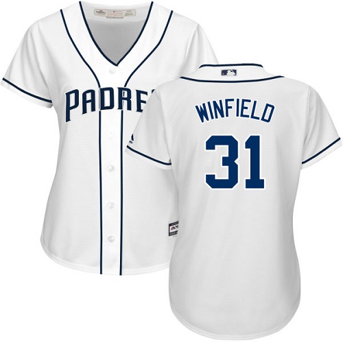 San Diego Padres #31 Dave Winfield White Home Women's Stitched Jersey Womens