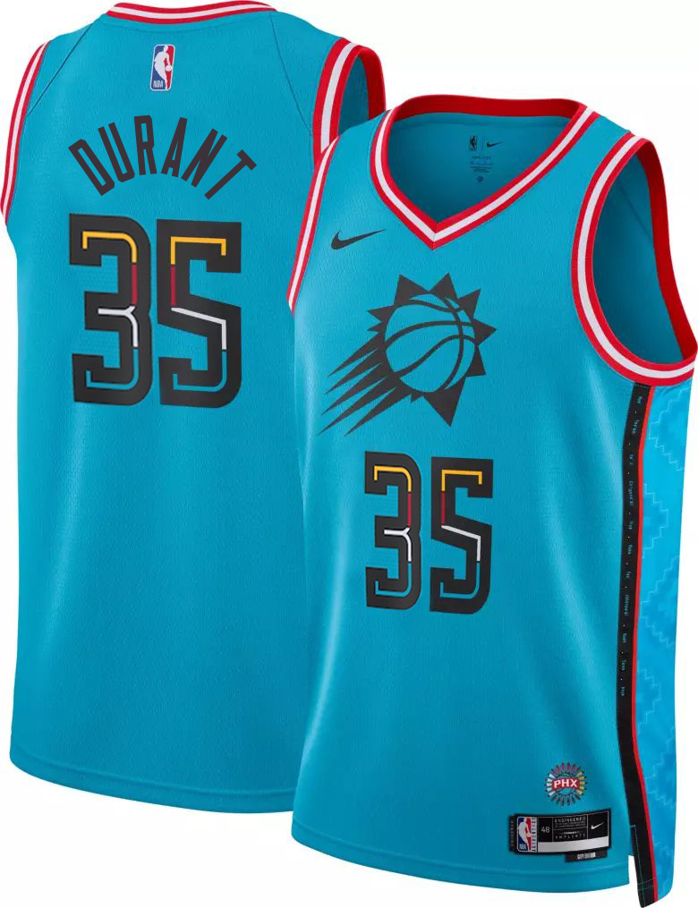 Phoenix Suns #35 Kevin Durant Unisex Turquoise 2022-23 Swingman Jersey - City Edition