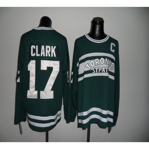 Maple Toronto Maple Leafs CCM Throwback #17 Wendel Clark Green Stitched Jersey Men's